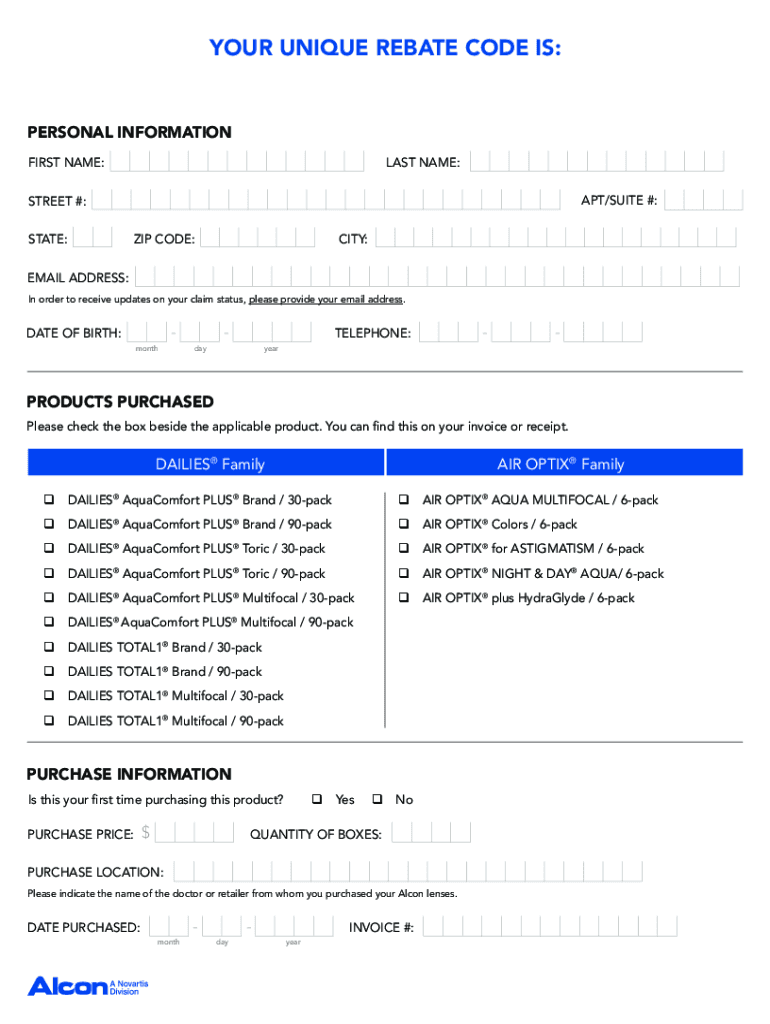 Alcon Choice Rebate Form Fill And Sign Printable Template Online US 