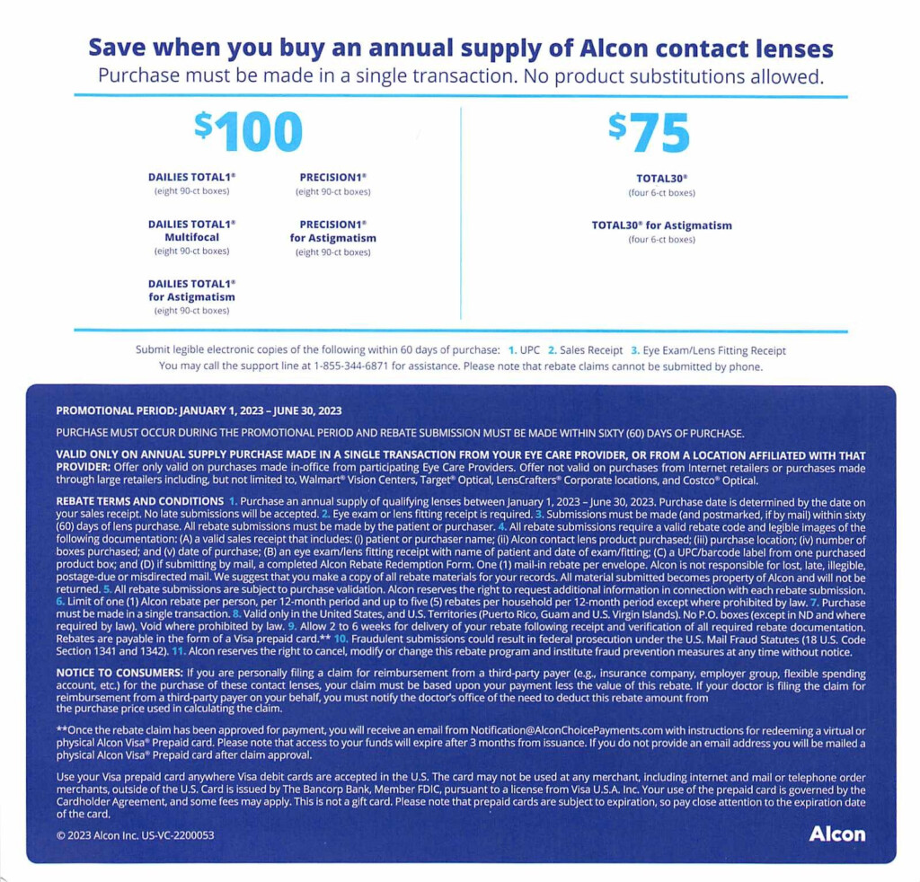 Get Up To A 200 Rebate On Alcon Contact Lenses Sunshine Optometry