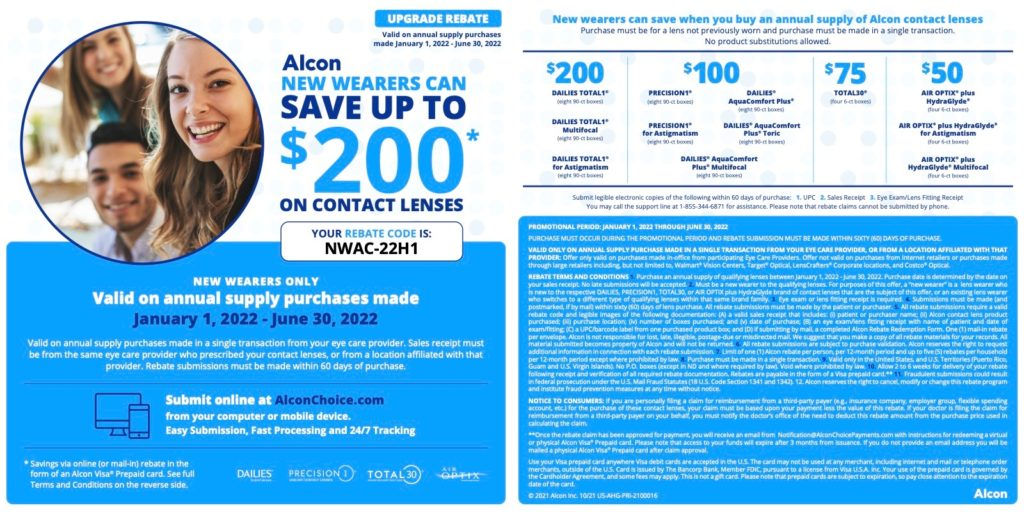 Alcon Contact Lens Rebate Q1 2022 Millennium Eye Center